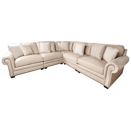 Grandview 100% Leather Sectional Sofa